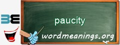 WordMeaning blackboard for paucity